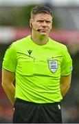 17 October 2023; Referee Jakob Alexander Sundberg before the UEFA European U17 Championship qualifying group 10 match between Switzerland and Republic of Ireland at Turner's Cross in Cork. Photo by Eóin Noonan/Sportsfile