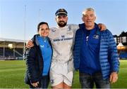 22 January 2023; Leinster debutant Rory McGuire with his parents Hugh and Sue after the United Rugby Championship match between Glasgow Warriors and Leinster at Scotstoun Stadium in Glasgow, Scotland. Photo by Sam Barnes/Sportsfile