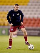 22 October 2023; Kyle Robinson of Drogheda United warms up before the SSE Airtricity Men's Premier Division match between Shamrock Rovers and Drogheda United at Tallaght Stadium in Dublin. Photo by Stephen McCarthy/Sportsfile