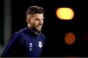 22 October 2023; Adam Foley of Drogheda United warms up before the SSE Airtricity Men's Premier Division match between Shamrock Rovers and Drogheda United at Tallaght Stadium in Dublin. Photo by Stephen McCarthy/Sportsfile