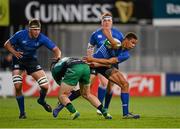 6 September 2013; Adam Byrne, Leinster, is tackled by Andrew McAleer, Connacht. Under 20 Interprovincial, Leinster v Connacht, Donnybrook Stadium, Donnybrook, Dublin. Picture credit: Ray McManus / SPORTSFILE