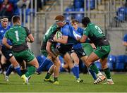 6 September 2013; Peadar Timmons, Leinster, is tackled by Andrew McAleer and Saba Meunargia, right, Connacht. Under 20 Interprovincial, Leinster v Connacht, Donnybrook Stadium, Donnybrook, Dublin. Picture credit: Ray McManus / SPORTSFILE