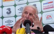 6 September 2013; Republic of Ireland manager Giovanni Trapattoni during a post match press conference. 2014 FIFA World Cup Qualifier, Group C, Republic of Ireland v Sweden, Aviva Stadium, Lansdowne Road, Dublin. Picture credit: Matt Browne / SPORTSFILE