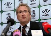 6 September 2013; Sweden manager Erik Hamren during a post match press conference. 2014 FIFA World Cup Qualifier, Group C, Republic of Ireland v Sweden, Aviva Stadium, Lansdowne Road, Dublin. Picture credit: Matt Browne / SPORTSFILE