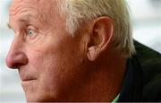 7 September 2013; Republic of Ireland manager Giovanni Trapattoni during a press conference ahead of their 2014 FIFA World Cup Qualifier Group C game against Austria on Tuesday. Republic of Ireland Press Conference, Gannon Park, Malahide, Co. Dublin. Photo by Sportsfile