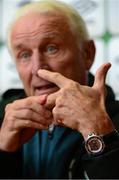 7 September 2013; Republic of Ireland manager Giovanni Trapattoni during a press conference ahead of their 2014 FIFA World Cup Qualifier Group C game against Austria on Tuesday. Republic of Ireland Press Conference, Gannon Park, Malahide, Co. Dublin. Photo by Sportsfile