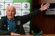 7 September 2013; Republic of Ireland manager Giovanni Trapattoni during a press conference ahead of their 2014 FIFA World Cup Qualifier Group C game against Austria on Tuesday. Republic of Ireland Press Conference, Gannon Park, Malahide, Co. Dublin. Photo by Sportsfile
