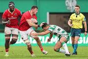 29 October 2023; Tom Ahern of Munster carries the ball during the United Rugby Championship match between Benetton and Munster at Stadio Monigo in Treviso, Italy. Photo by Massimiliano Carnabuci/Sportsfile