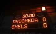 3 November 2023; A general view of the scoreboard before the SSE Airtricity Men's Premier Division match between Drogheda United and Shelbourne at Weaver's Park in Drogheda, Louth. Photo by Piaras Ó Mídheach/Sportsfile