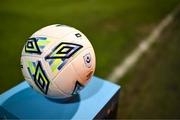 3 November 2023; The match ball on the plinth before the SSE Airtricity Men's Premier Division match between Drogheda United and Shelbourne at Weaver's Park in Drogheda, Louth. Photo by Piaras Ó Mídheach/Sportsfile