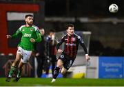 3 November 2023; Ali Coote of Bohemians in action against Conor Drinan of Cork City during the SSE Airtricity Men's Premier Division match between Bohemians and Cork City at Dalymount Park in Dublin. Photo by Tyler Miller/Sportsfile