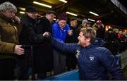 3 November 2023; Shelbourne manager Damien Duff with supporters after his side's victory in the SSE Airtricity Men's Premier Division match between Drogheda United and Shelbourne at Weaver's Park in Drogheda, Louth. Photo by Piaras Ó Mídheach/Sportsfile