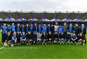 4 November 2023; The Leinster U19 Representative side pictured at half-time during the United Rugby Championship match between Leinster and Edinburgh at the RDS Arena in Dublin. Photo by Sam Barnes/Sportsfile