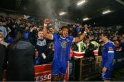 4 November 2023; Giles Phillips of Waterford celebrates after the SSE Airtricity Men's First Division Play-Off Final between Waterford and Cobh Ramblers at Turner's Cross in Cork. Photo by Michael P Ryan/Sportsfile