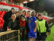 4 November 2023; Ronan Coughlan of Waterford celebrates with family after the SSE Airtricity Men's First Division Play-Off Final between Waterford and Cobh Ramblers at Turner's Cross in Cork. Photo by Michael P Ryan/Sportsfile