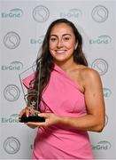 10 November 2023; Personality of the Year recipient, Cork camogie player Amy O’Connor with her award at the Gaelic Writers’ Association Awards, supported by EirGrid, at the Iveagh Garden Hotel in Dublin. Photo by Brendan Moran/Sportsfile