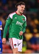 10 November 2023; Ruairi Keating of Cork City reacts after picking up an injury during the SSE Airtricity Men's Promotion / Relegation play-off match between Waterford and Cork City at Tallaght Stadium in Dublin. Photo by Tyler Miller/Sportsfile