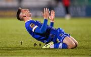 10 November 2023; Dean McMenamy of Waterford celebrates after the SSE Airtricity Men's Premier Division Promotion / Relegation play-off match between Waterford and Cork City at Tallaght Stadium in Dublin. Photo by Stephen McCarthy/Sportsfile
