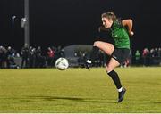 11 November 2023; Ellen Dolan of Peamount United shoots to score her side's fourth goal during the SSE Airtricity Women's Premier Division match between Peamount United and Sligo Rovers at PRL Park in Greenogue, Dublin. Photo by Stephen McCarthy/Sportsfile