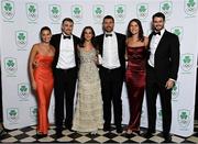 11 November 2023; Attendees, from left, Jeanni Muder, Terry Kennedy, Astria Cahill, Harry McNulty, Molly Gray and Jack Kelly in attendance at the Team Ireland Olympic Ball at the Mansion House in Dublin. The event was a joint celebration of the brilliant performances of Team Ireland athletes at the European Games this summer, as well as the announcement of the winners of the Olympic Federation of Ireland Annual Awards. The event was attended by the Minister for Tourism, Culture, Arts, Gaeltacht, Sport and Media, Catherine Martin TD, Minister of State for Sport and Physical Education, Thomas Byrne TD, Olympic medallists, European Games athletes, Team Ireland Sponsors and Partners, Sport Ireland and the wider Olympic family. Photo by David Fitzgerald/Sportsfile
