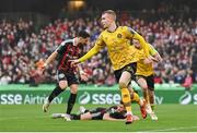 12 November 2023; Mark Doyle of St Patrick's Athletic celebrates after scoring his side's first goal during the Sports Direct FAI Cup Final between Bohemians and St Patrick's Athletic at the Aviva Stadium in Dublin. Photo by Seb Daly/Sportsfile