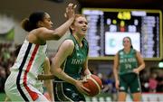 12 November 2023; Claire Melia of Ireland in action against Iliana Rupert of France during the FIBA Women's EuroBasket Championship qualifier match between Ireland and France at the National Basketball Arena in Tallaght, Dublin. Photo by Brendan Moran/Sportsfile