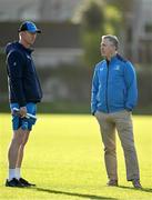 14 November 2023; Head coach Leo Cullen, left, and operations manager Guy Easterby during Leinster rugby squad training at UCD in Dublin. Photo by Brendan Moran/Sportsfile