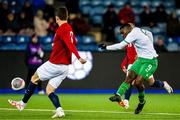 17 November 2023; Sinclair Armstrong of Republic of Ireland during the UEFA European Under-21 Championship Qualifier match between Norway and Republic of Ireland at Marienlyst Stadion in Drammen, Norway. Photo by Marius Simensen/Sportsfile