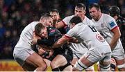 17 November 2023; Morne van den Berg of Emirates Lions is tackled by Dave Ewers of Ulster during the United Rugby Championship match between Ulster and Emirates Lions at Kingspan Stadium in Belfast. Photo by Ramsey Cardy/Sportsfile