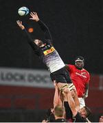 18 November 2023; Gary Porter of DHL Stormers in action against Edwin Edogbo of Munster during the United Rugby Championship match between Munster and DHL Stormers at Thomond Park in Limerick. Photo by David Fitzgerald/Sportsfile