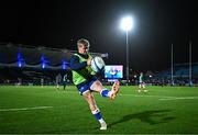 18 November 2023; Fintan Gunne of Leinster warms up before the United Rugby Championship match between Leinster and Scarlets at the RDS Arena in Dublin. Photo by Harry Murphy/Sportsfile