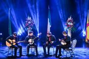 18 November 2023; Cuala of Dublin Cathal O'Dwyer Boyle, Daragh O'Dwyer Boyle, Liam Ó Laoide and Conor Gaffney competing in the Ceol Uirlise category during the Scór Sinsir 2023 All-Ireland Finals at the INEC Arena in Killarney, Kerry. Photo by Eóin Noonan/Sportsfile