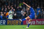 18 November 2023; Ross Byrne of Leinster kicks a conversion during the United Rugby Championship match between Leinster and Scarlets at the RDS Arena in Dublin. Photo by Harry Murphy/Sportsfile