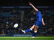18 November 2023; Ross Byrne of Leinster kicks a conversion to take him past 1000 points for Leinster during the United Rugby Championship match between Leinster and Scarlets at the RDS Arena in Dublin. Photo by Harry Murphy/Sportsfile