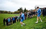 20 November 2023; Dan Sheehan and Rob Russell arrive for a squad training session on the Leinster Rugby 12 Counties Tour at Kilkenny College in Kilkenny. Photo by Harry Murphy/Sportsfile