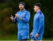 20 November 2023; Caelan Doris and Dan Sheehan during a squad training session on the Leinster Rugby 12 Counties Tour at Kilkenny College in Kilkenny. Photo by Harry Murphy/Sportsfile