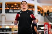 22 November 2023; Katie Taylor during public workouts, held at Liffey Valley Shopping Centre in Clondalkin, Dublin, ahead of her super lightweight championship fight with Chantelle Cameron, on November 25th at 3Arena in Dublin. Photo by Stephen McCarthy/Sportsfile