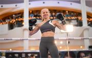 22 November 2023; Lucy Wildheart during public workouts, held at Liffey Valley Shopping Centre in Clondalkin, Dublin, ahead of her WBC interim world featherweight title fight with Skye Nicolson, on November 25th at 3Arena in Dublin. Photo by Stephen McCarthy/Sportsfile