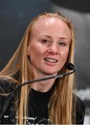 23 November 2023; Lucy Wildheart during a press conference at the Dublin Royal Convention Centre ahead of her WBC interim world featherweight title fight with Skye Nicolson, on November 25th at 3Arena in Dublin. Photo by Stephen McCarthy/Sportsfile