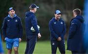 27 November 2023; Leinster coaches, from left, backs coach Andrew Goodman, head coach Leo Cullen, senior coach Jacques Nienaber and contact skills coach Sean O'Brien during a Leinster Rugby squad training at UCD in Dublin. Photo by Harry Murphy/Sportsfile