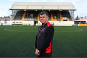 1 December 2023; New Dundalk owner Brian Ainscough stands for a portrait before a Dundalk FC press conference at Youth Development Centre in Oriel Park, Dundalk. Photo by Ben McShane/Sportsfile