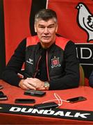 1 December 2023; New Dundalk owner Brian Ainscough during Dundalk FC press conference at Youth Development Centre in Oriel Park, Dundalk. Photo by Ben McShane/Sportsfile