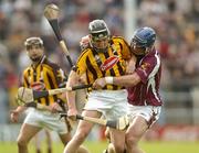 11 July 2004; Derek Lyng, Kilkenny, in action against David Forde, Galway. Guinness Senior Hurling Championship Qualifier, Round 3, Galway v Kilkenny, Semple Stadium, Thurles, Co. Tipperary. Picture credit; Pat Murphy / SPORTSFILE