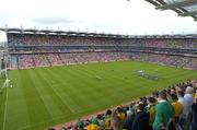 11 July 2004; The teams stand for a minutes silence before the match. Bank of Ireland Ulster Senior Football Championship Final, Armagh v Donegal, Croke Park, Dublin. Picture credit; Brian Lawless / SPORTSFILE