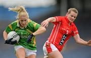 7 September 2013; Bernie Breen, Kerry, in action against Briege Corkery, Cork. TG4 All-Ireland Ladies Football Senior Championship, Semi-Final, Cork v Kerry, Semple Stadium, Thurles, Co. Tipperary. Picture credit: Brendan Moran / SPORTSFILE