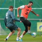 8 September 2013; Republic of Ireland's Marc Wilson, right, and James McCarthy during squad training ahead of their 2014 FIFA World Cup Qualifier Group C game against Austria on Tuesday. Republic of Ireland Squad Training, Gannon Park, Malahide, Co. Dublin. Picture credit: David Maher / SPORTSFILE