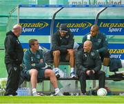 8 September 2013; Republic of Ireland's Richard Dunne, left, Jonathan Walters, centre, and Darren Randolph sitout squad training ahead of their 2014 FIFA World Cup Qualifier Group C game against Austria on Tuesday. Republic of Ireland Squad Training, Gannon Park, Malahide, Co. Dublin. Picture credit: David Maher / SPORTSFILE