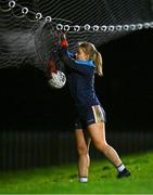 7 December 2023; UL goalkeeper Orla Bradley retreives a football from the catch-netting during the 3rd Level Ladies Football League Division 2 final match between UCD and Ulster University at Dundalk Institute of Technology in Dundalk, Louth. Photo by Ben McShane/Sportsfile