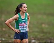 10 December 2023; Danielle Donegan of Ireland after finishing 8th in the U23 women's 7000m during the SPAR European Cross Country Championships at Laeken Park in Brussels, Belgium Photo by Sam Barnes/Sportsfile