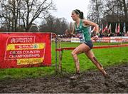 10 December 2023; Fionnuala Ross of Ireland, left, competes in the senior women's 9000m during the SPAR European Cross Country Championships at Laeken Park in Brussels, Belgium. Photo by Sam Barnes/Sportsfile